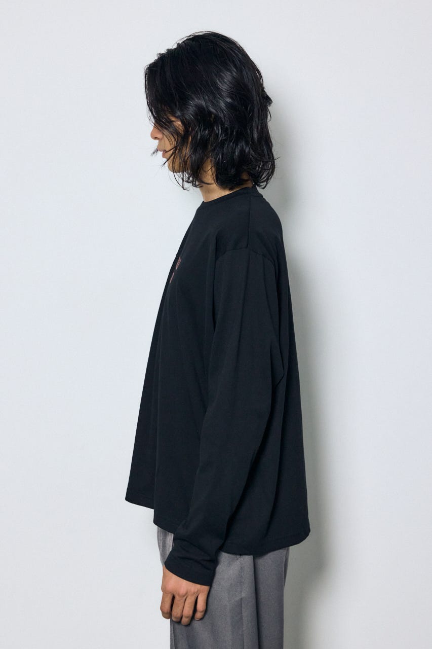 配色厚盛ラバープリントロンT BLK L