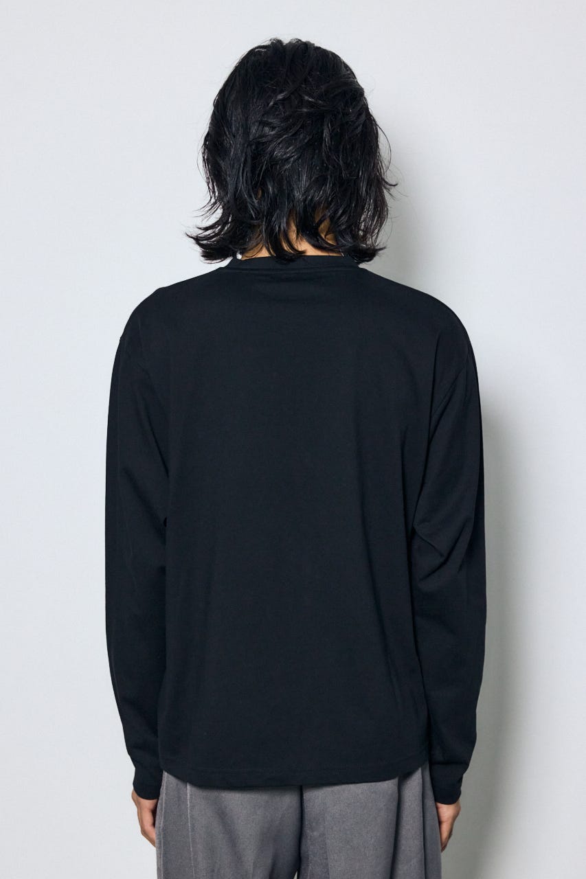 配色厚盛ラバープリントロンT BLK L