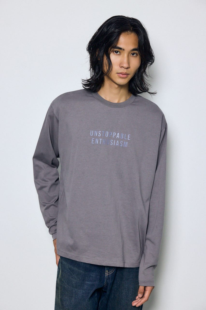 配色厚盛ラバープリントロンT GRY M