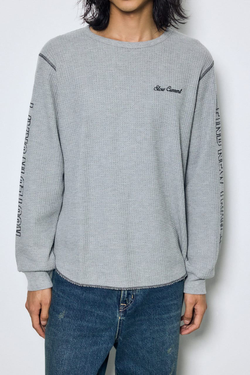 AZUL BY MOUSSY | ワッフル長袖グラフィックトップス (Tシャツ