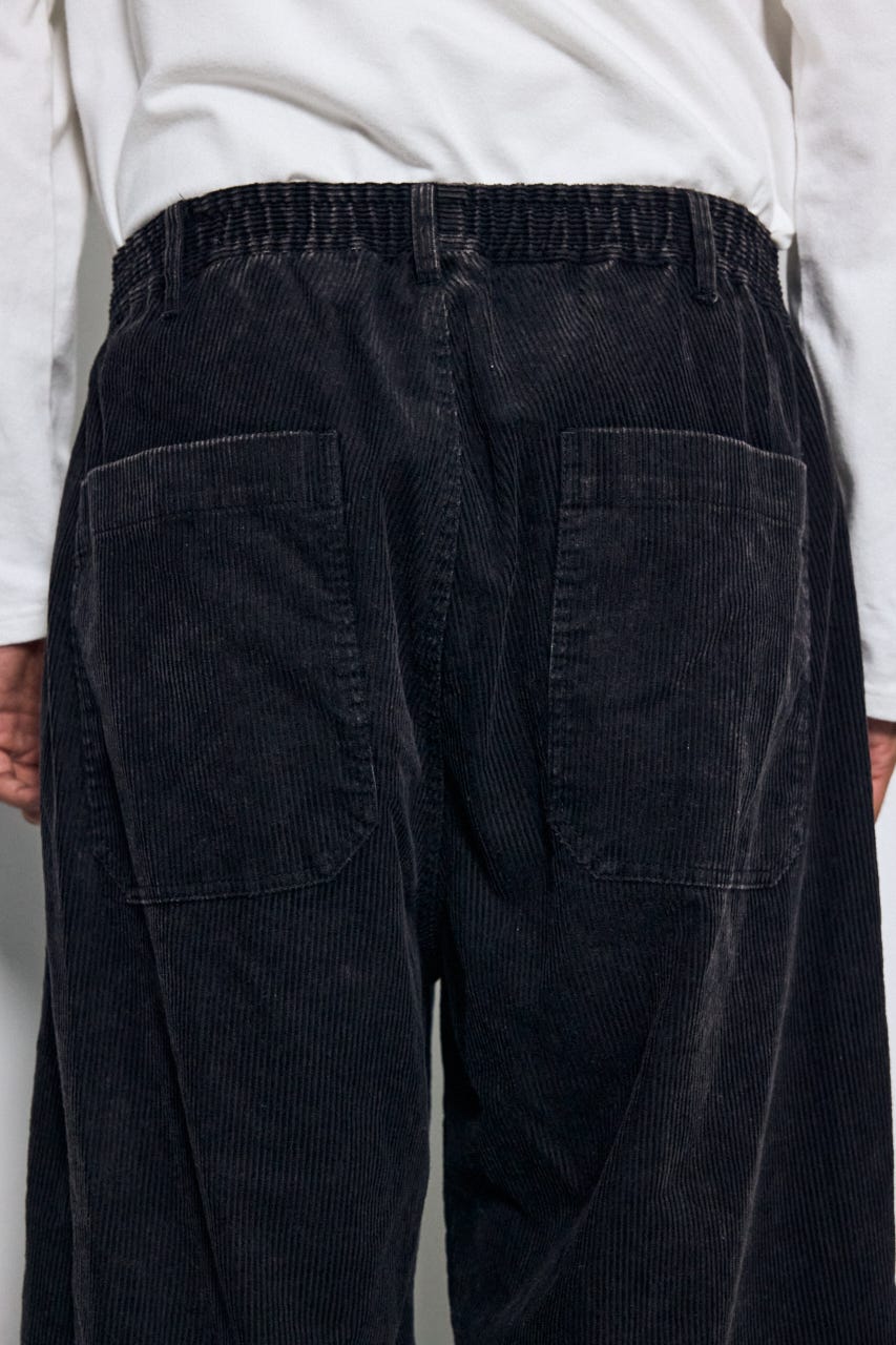 ヴィンテージコーデュロイワイドパンツ BLK M