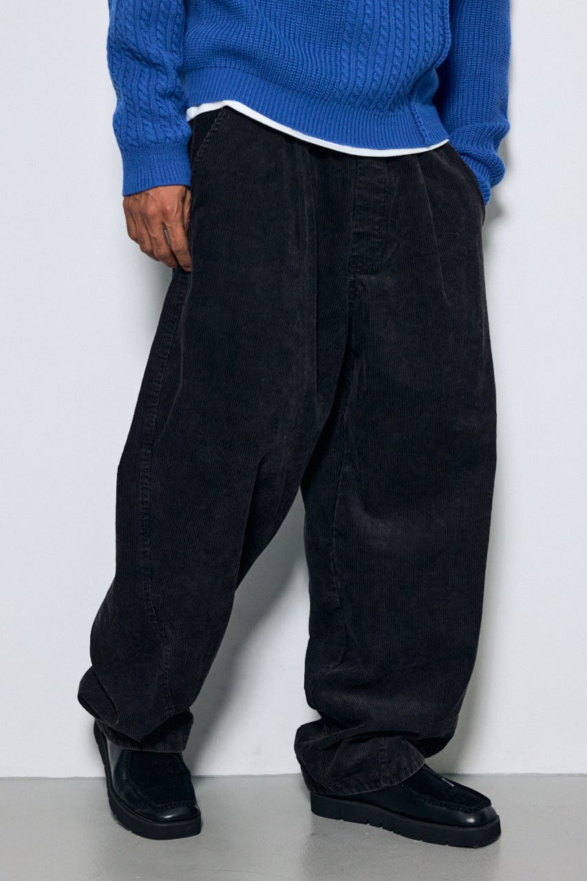 ヴィンテージコーデュロイワイドパンツ BLK M
