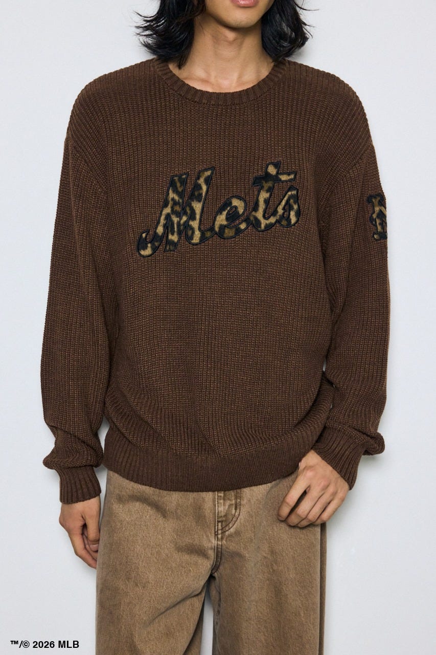 【MLB】AZUL レオパードロゴニット BRN M