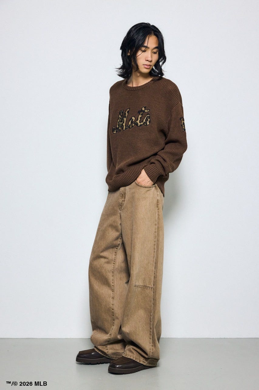 【MLB】AZUL レオパードロゴニット BRN M