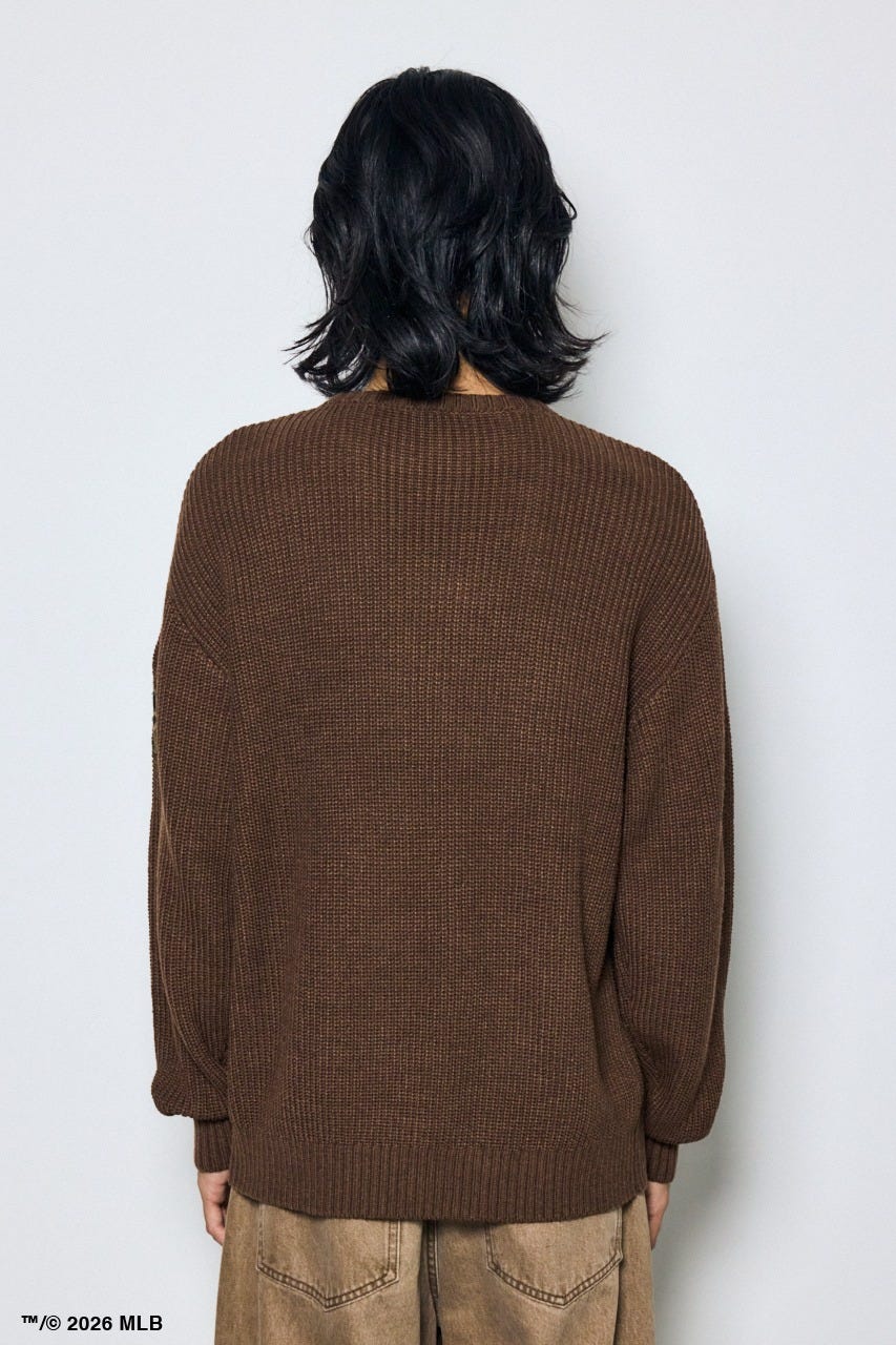 【MLB】AZUL レオパードロゴニット BRN M