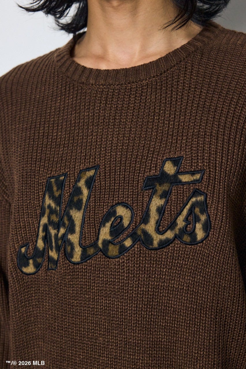 【MLB】AZUL レオパードロゴニット BRN M