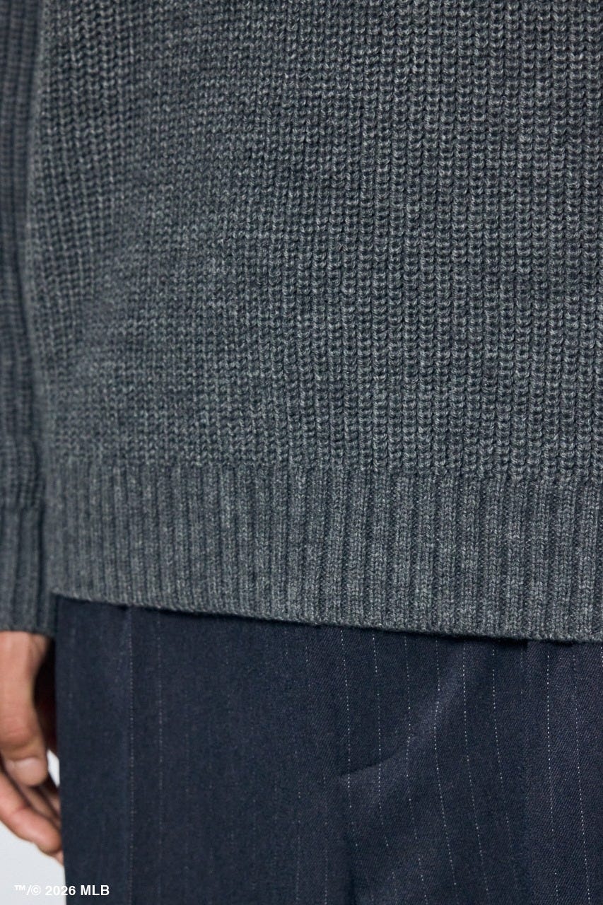 【MLB】AZUL レオパードロゴニット GRY M