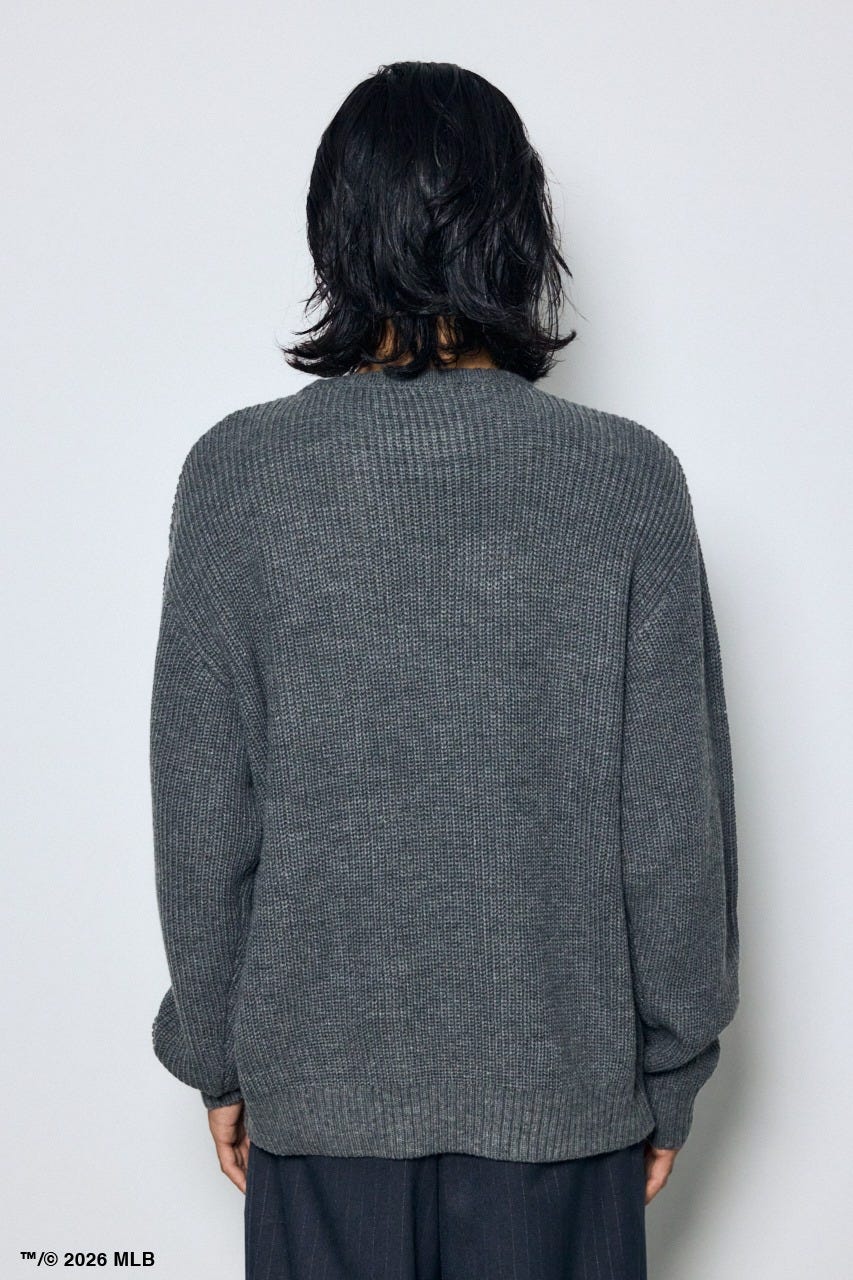 【MLB】AZUL レオパードロゴニット GRY M