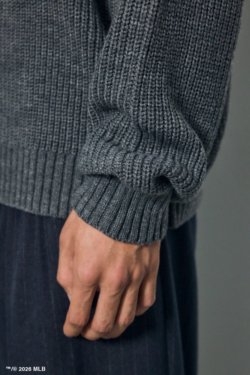 【MLB】AZUL レオパードロゴニット GRY M