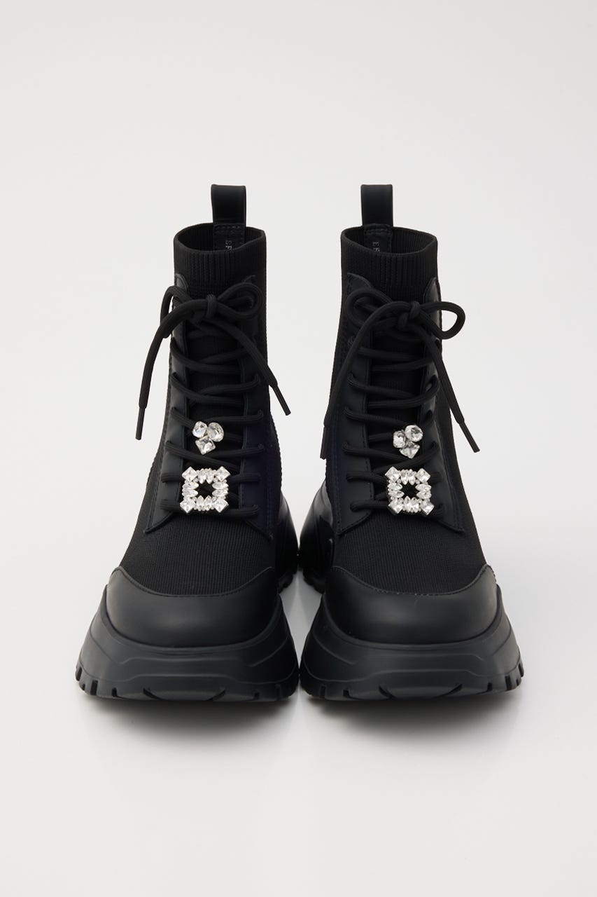 レースアップライトソールブーツ BLK 23.0cm