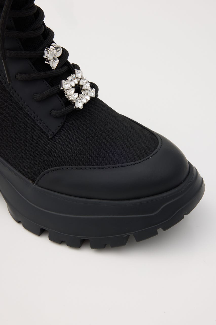 レースアップライトソールブーツ BLK 23.0cm
