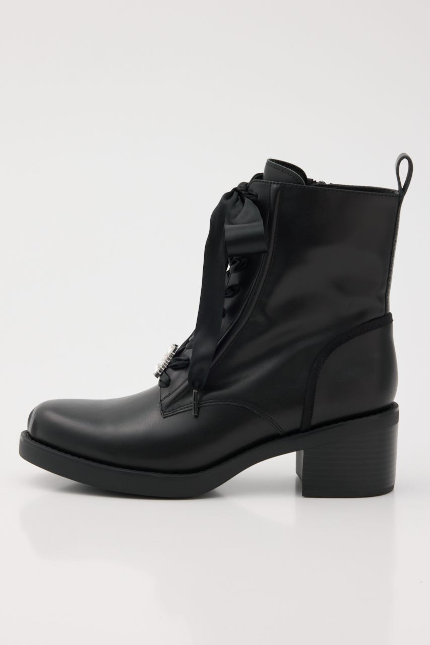 アンナレースアップブーツ BLK 24.5cm