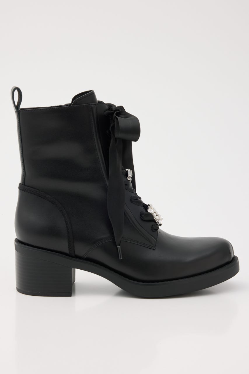 アンナレースアップブーツ BLK 24.5cm