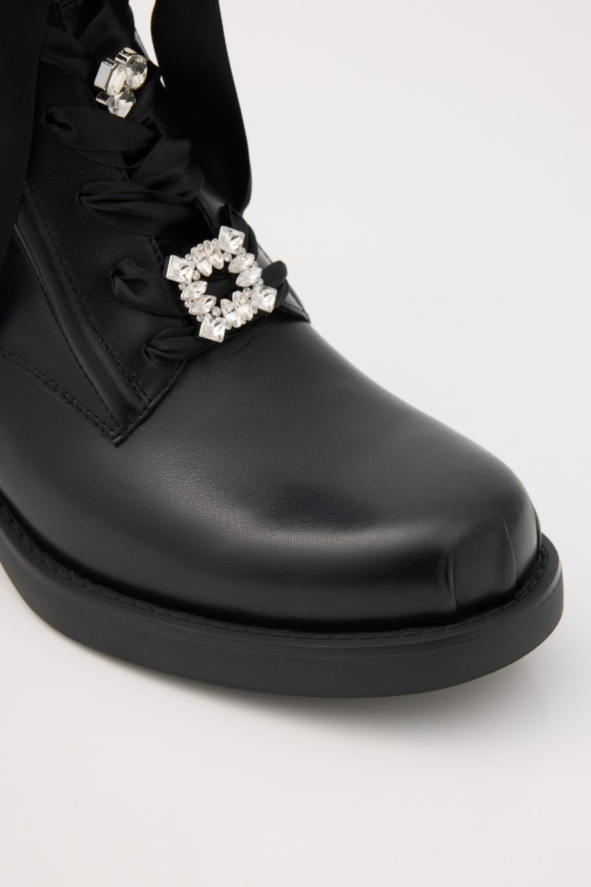 アンナレースアップブーツ BLK 24.5cm