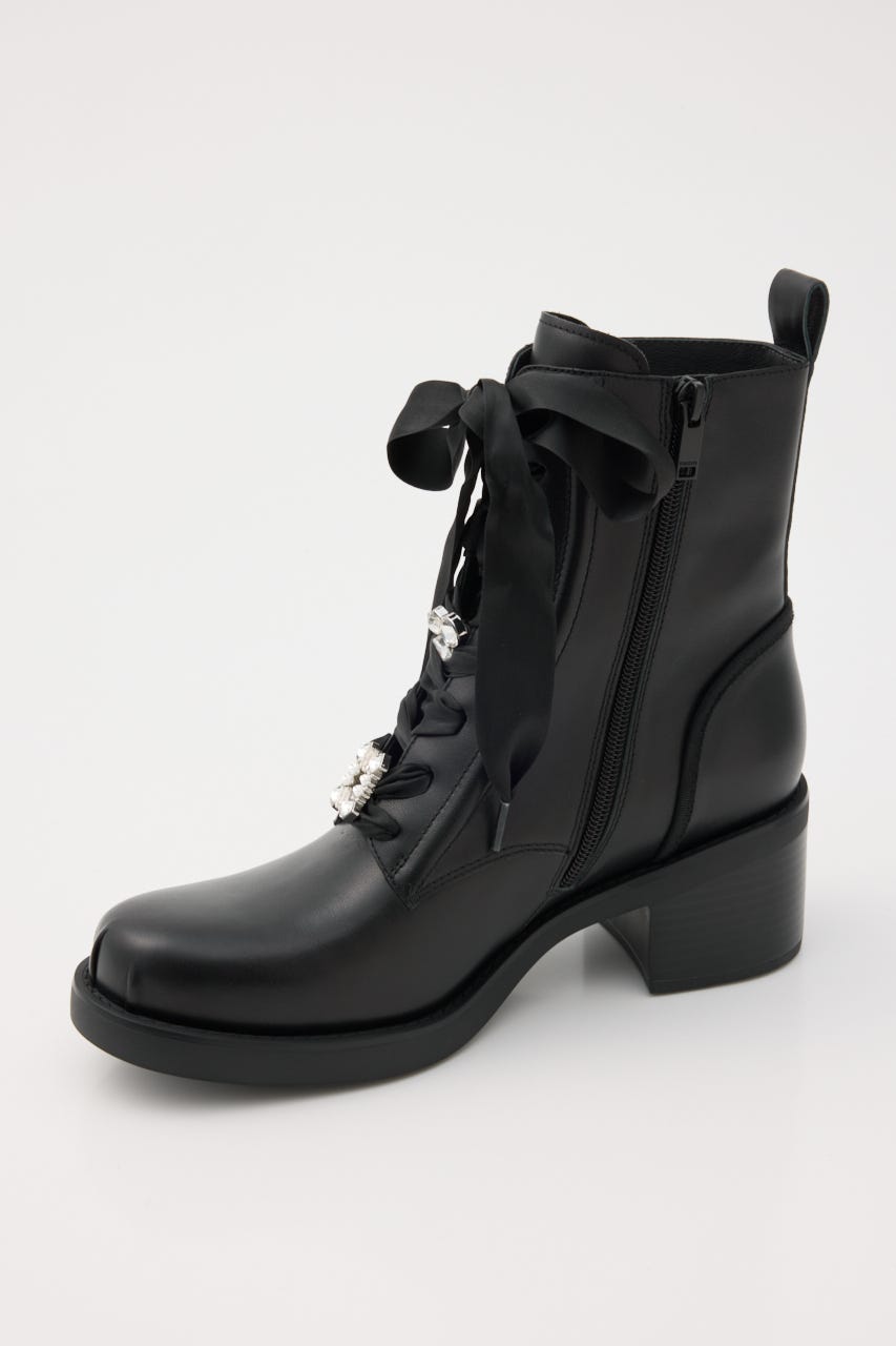 アンナレースアップブーツ BLK 24.5cm