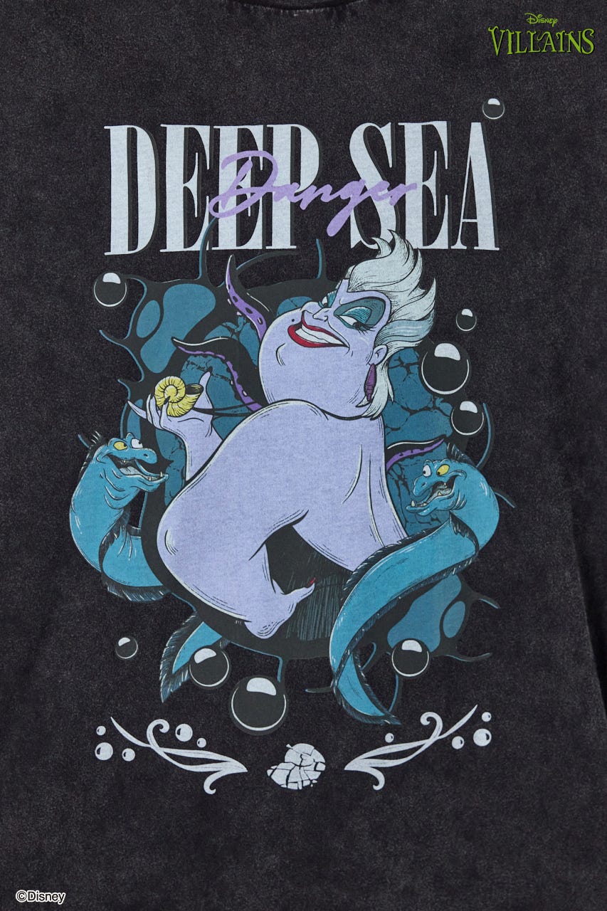 (ディズニー ヴィランズ)レイヤードTシャツ 柄BLK FREE