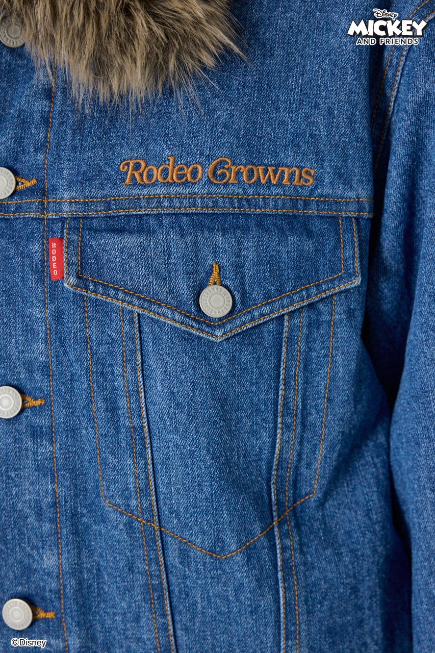 (ミッキー＆ミニー)フェイスパッチDENIMジャケット BLU FREE