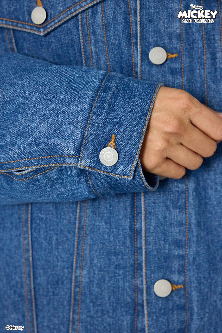 (ミッキー＆ミニー)フェイスパッチDENIMジャケット BLU FREE