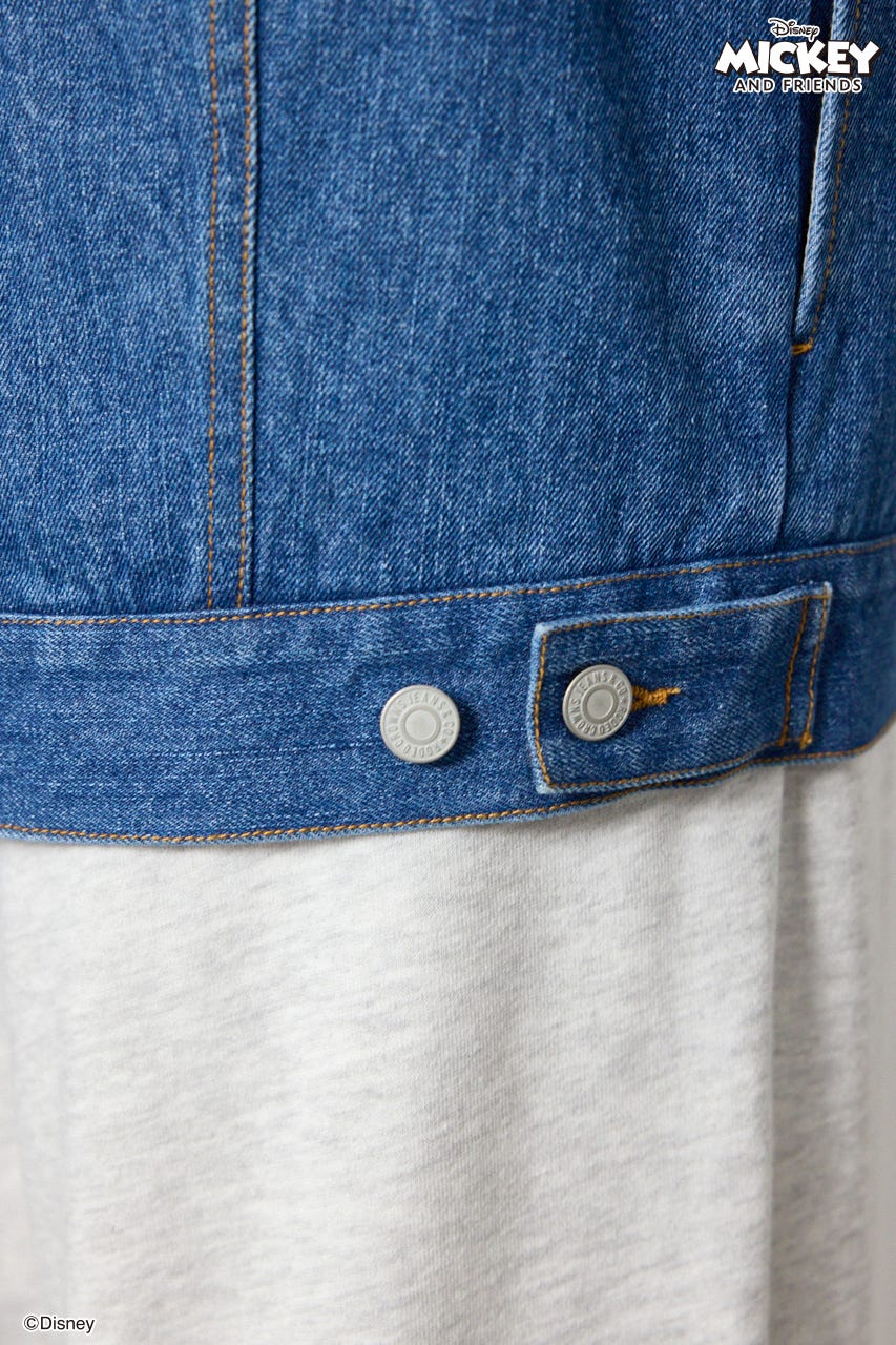 (ミッキー＆ミニー)フェイスパッチDENIMジャケット BLU FREE