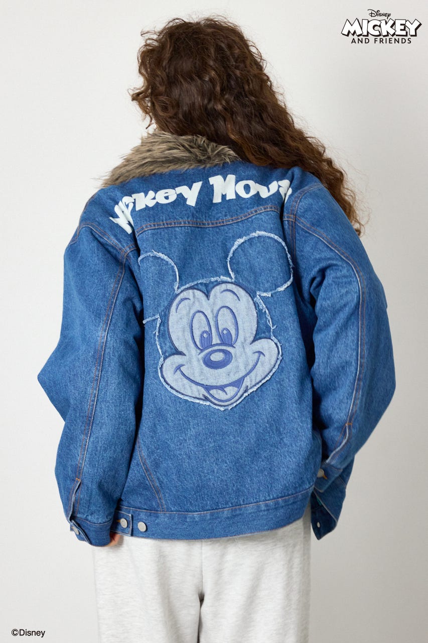 (ミッキー＆ミニー)フェイスパッチDENIMジャケット BLU FREE
