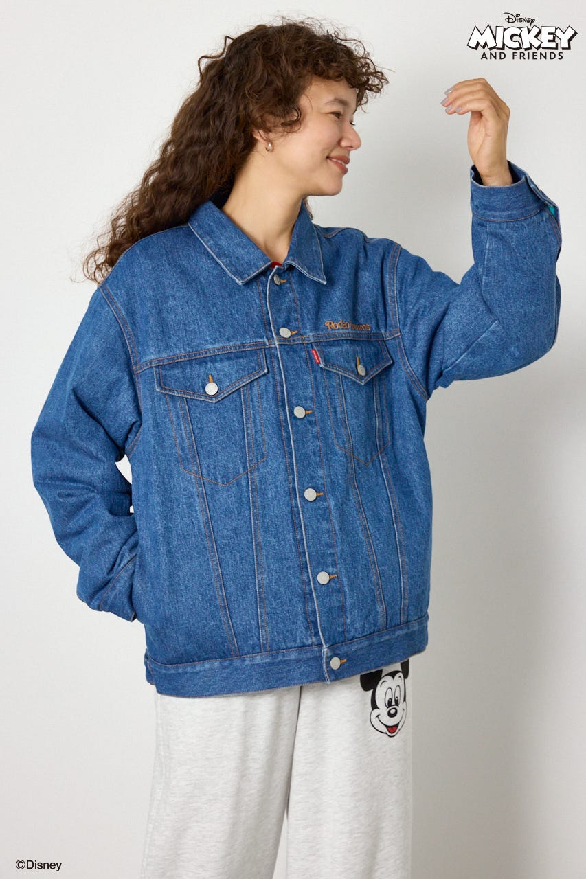 (ミッキー＆ミニー)フェイスパッチDENIMジャケット BLU FREE