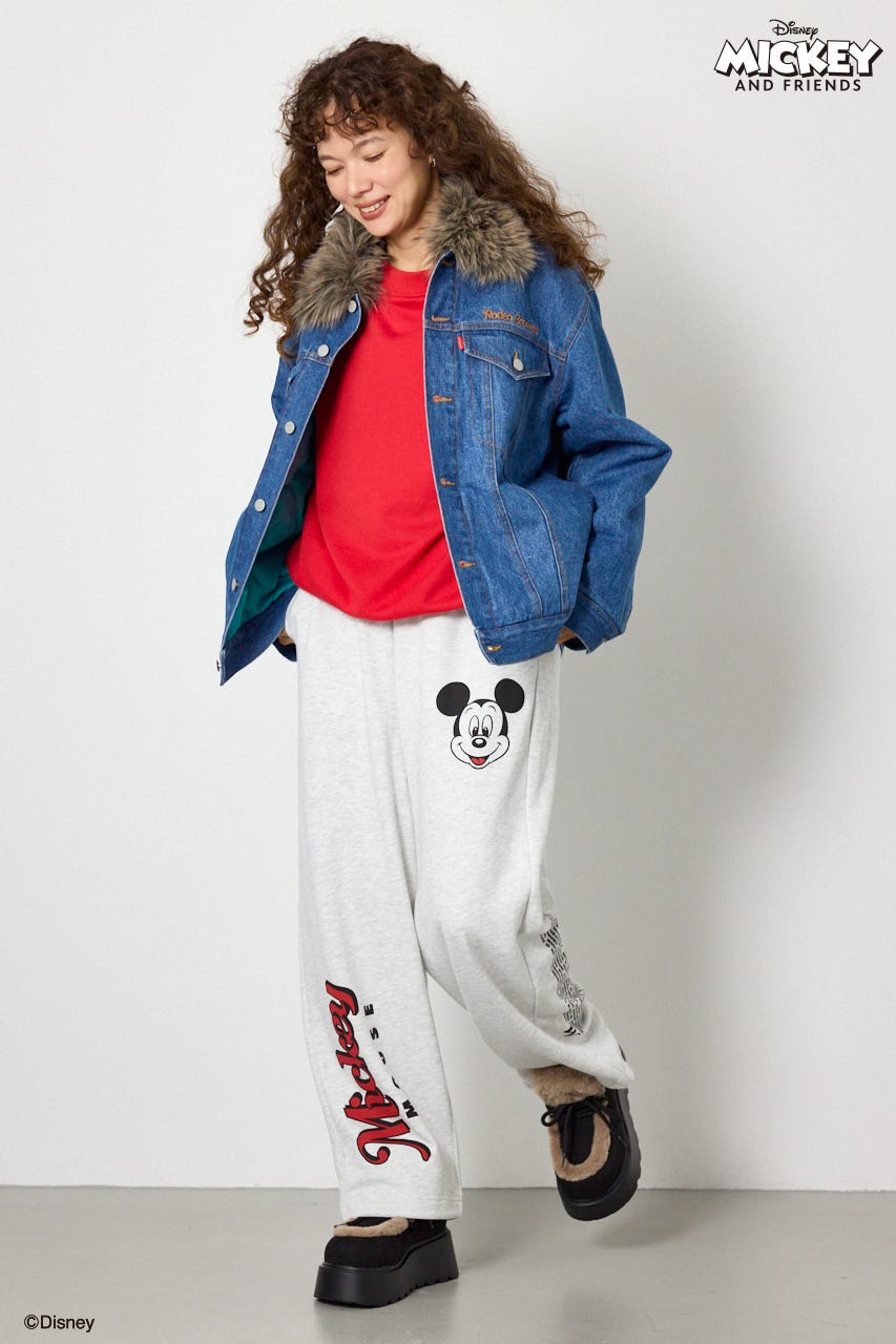 (ミッキー＆ミニー)フェイスパッチDENIMジャケット BLU FREE