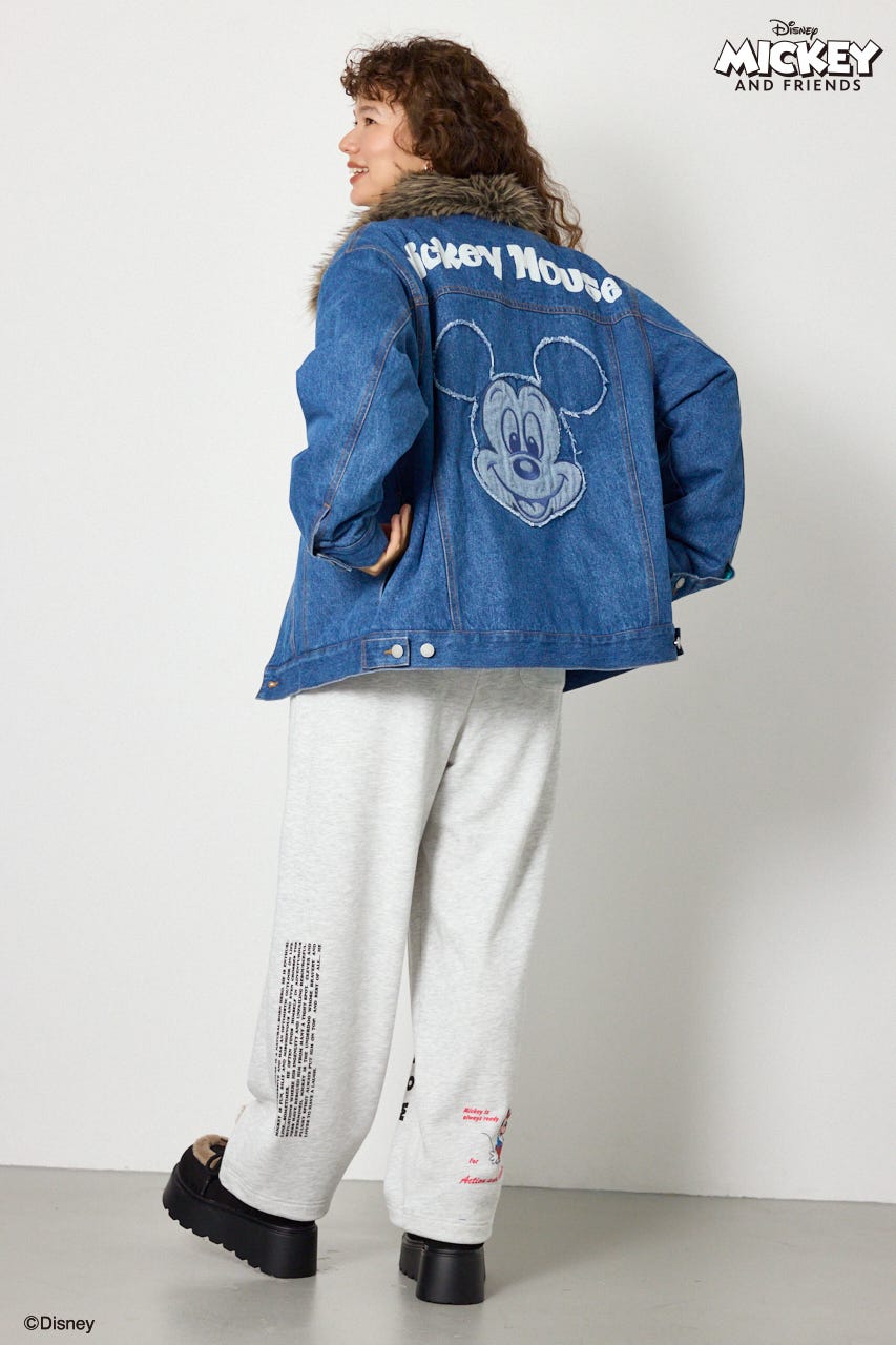 (ミッキー＆ミニー)フェイスパッチDENIMジャケット BLU FREE