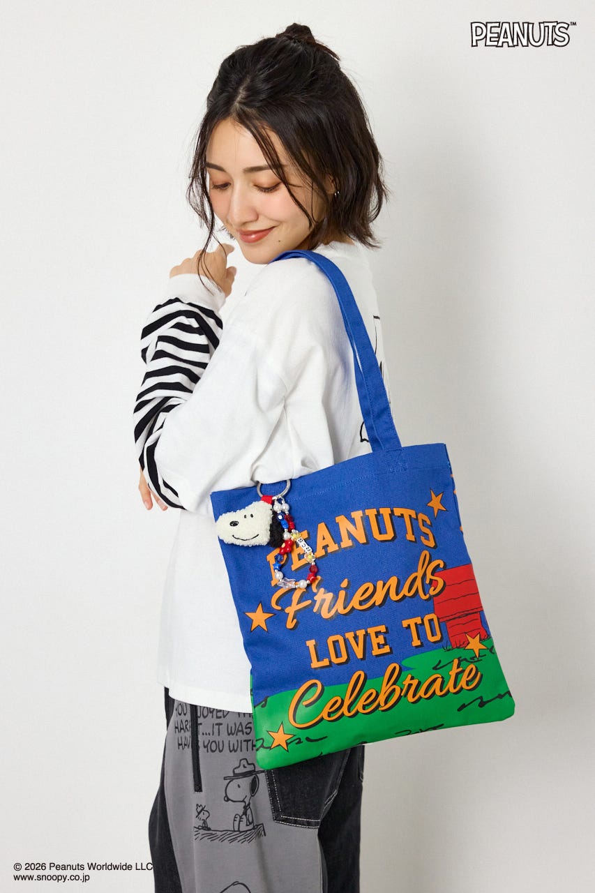 (PEANUTS)ダブルフェイストートバッグ BLU FREE