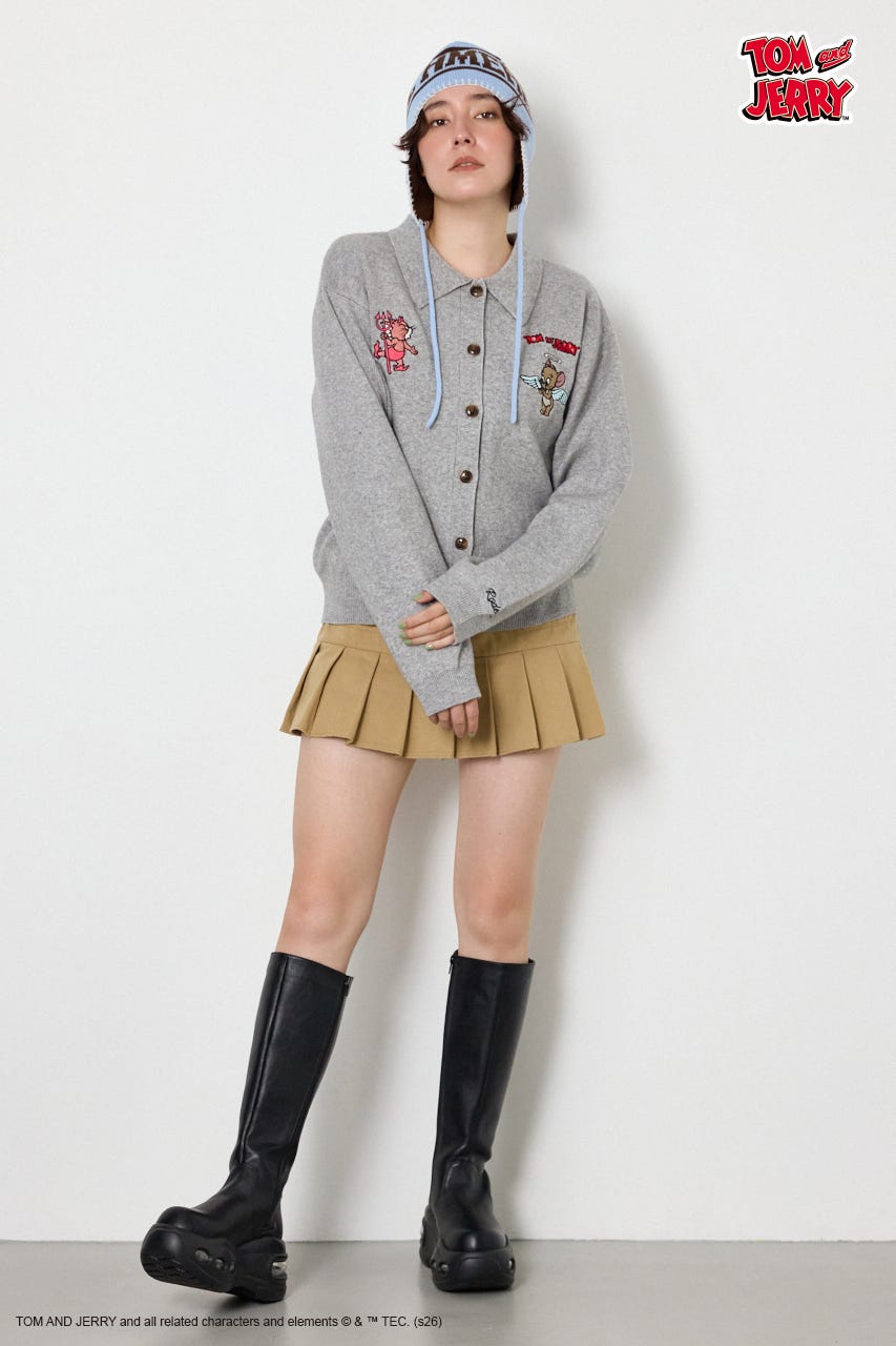 (TOM and JERRY)ニットカーディガン T.GRY FREE