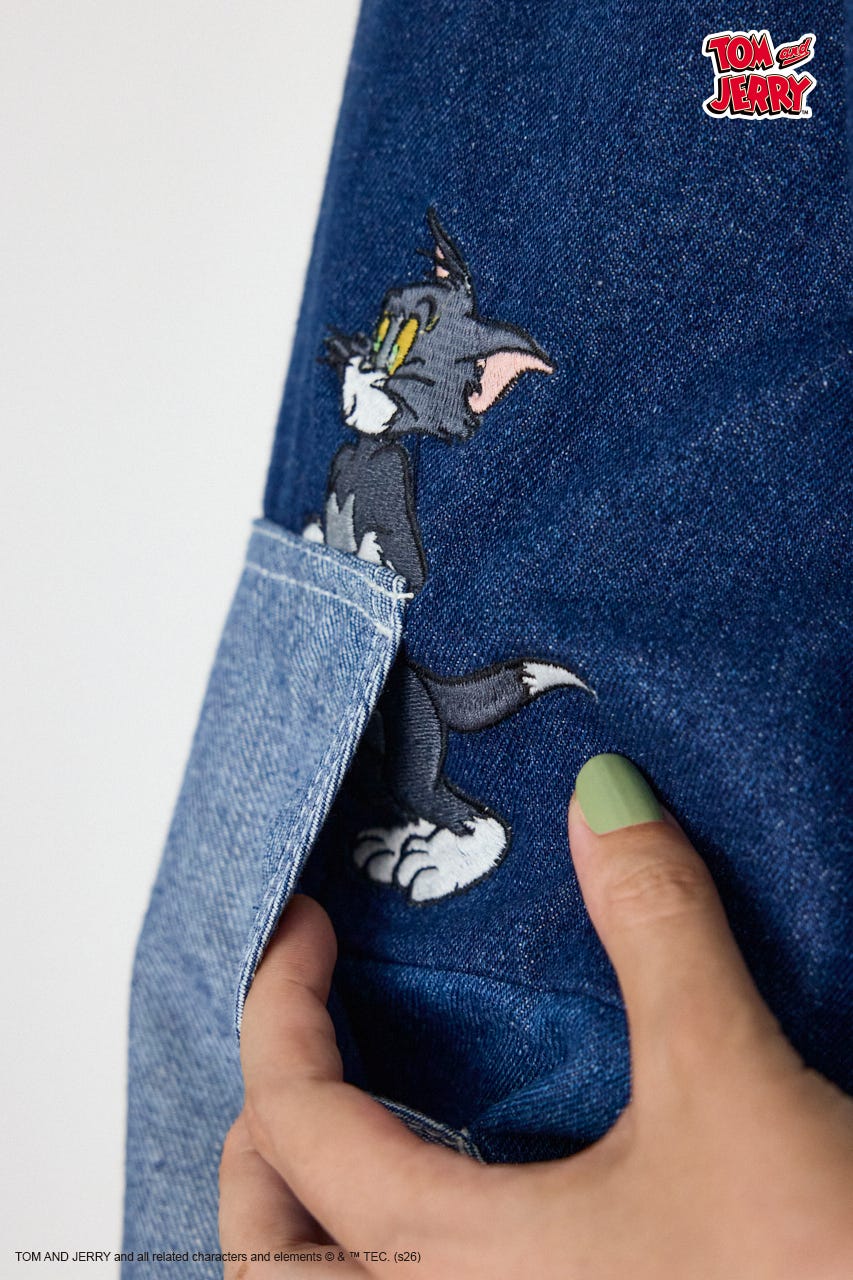 (TOM and JERRY)カスタムデニムトップス BLU FREE