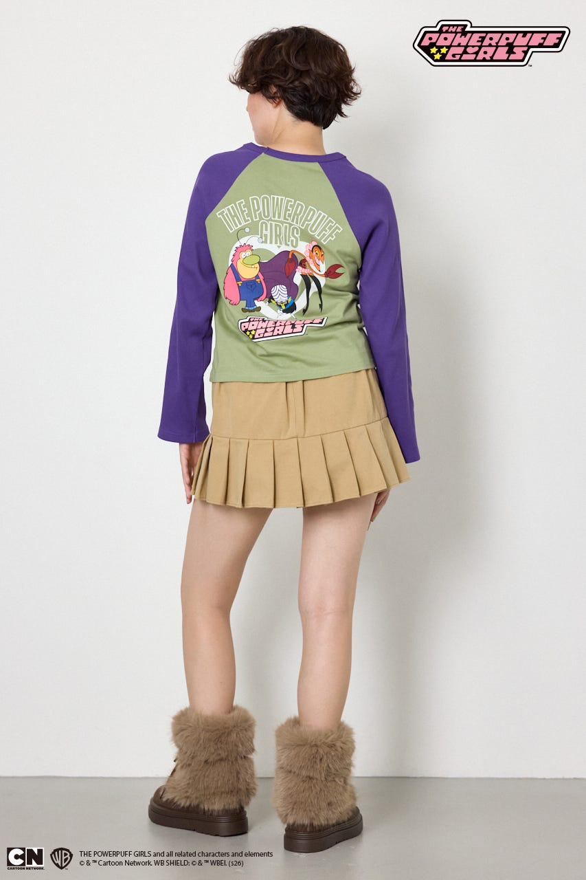 (パワーパフ ガールズ)ラグランロングスリーブTシャツ 柄KHA S