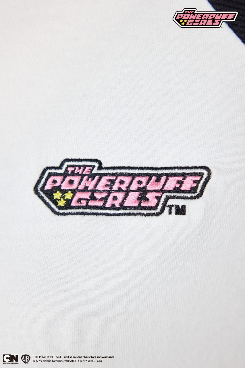 (パワーパフ ガールズ)ラグランロングスリーブTシャツ 柄WHT S