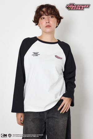 (パワーパフ ガールズ)ラグランロングスリーブTシャツ
