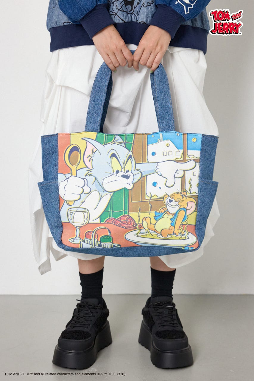 (TOM and JERRY)デニムドッキングトート BLU FREE