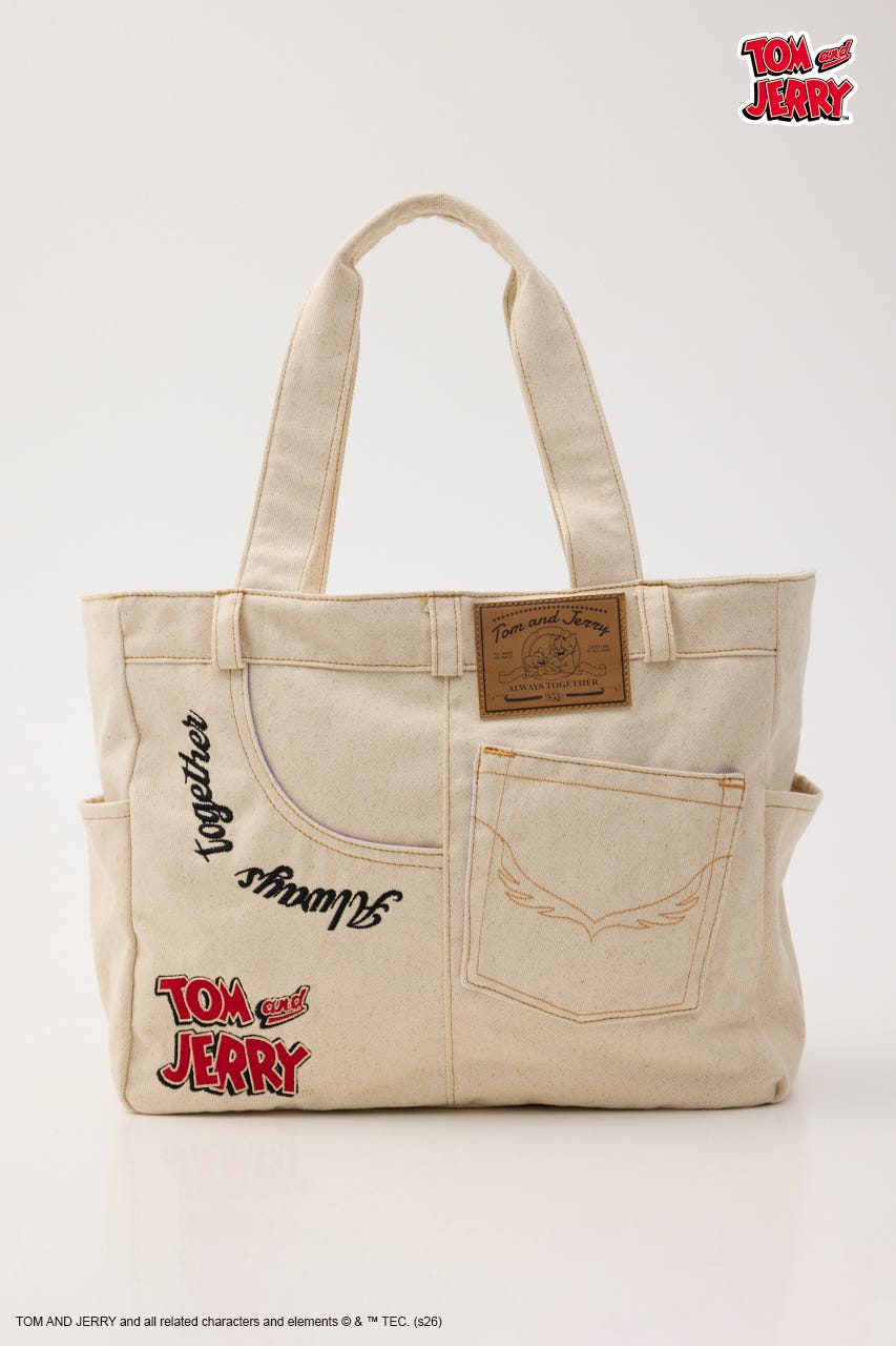 (TOM and JERRY)デニムドッキングトート O/WHT FREE