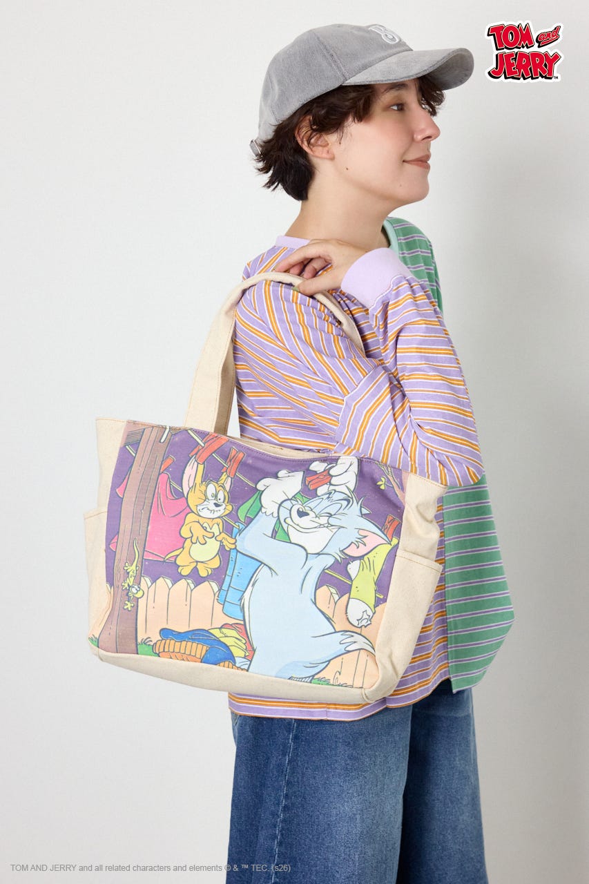 (TOM and JERRY)デニムドッキングトート O/WHT FREE