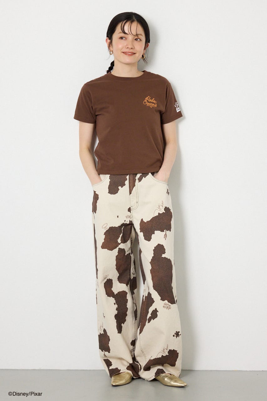 (TOY STORY)COW PATTERN パンツ 柄WHT M