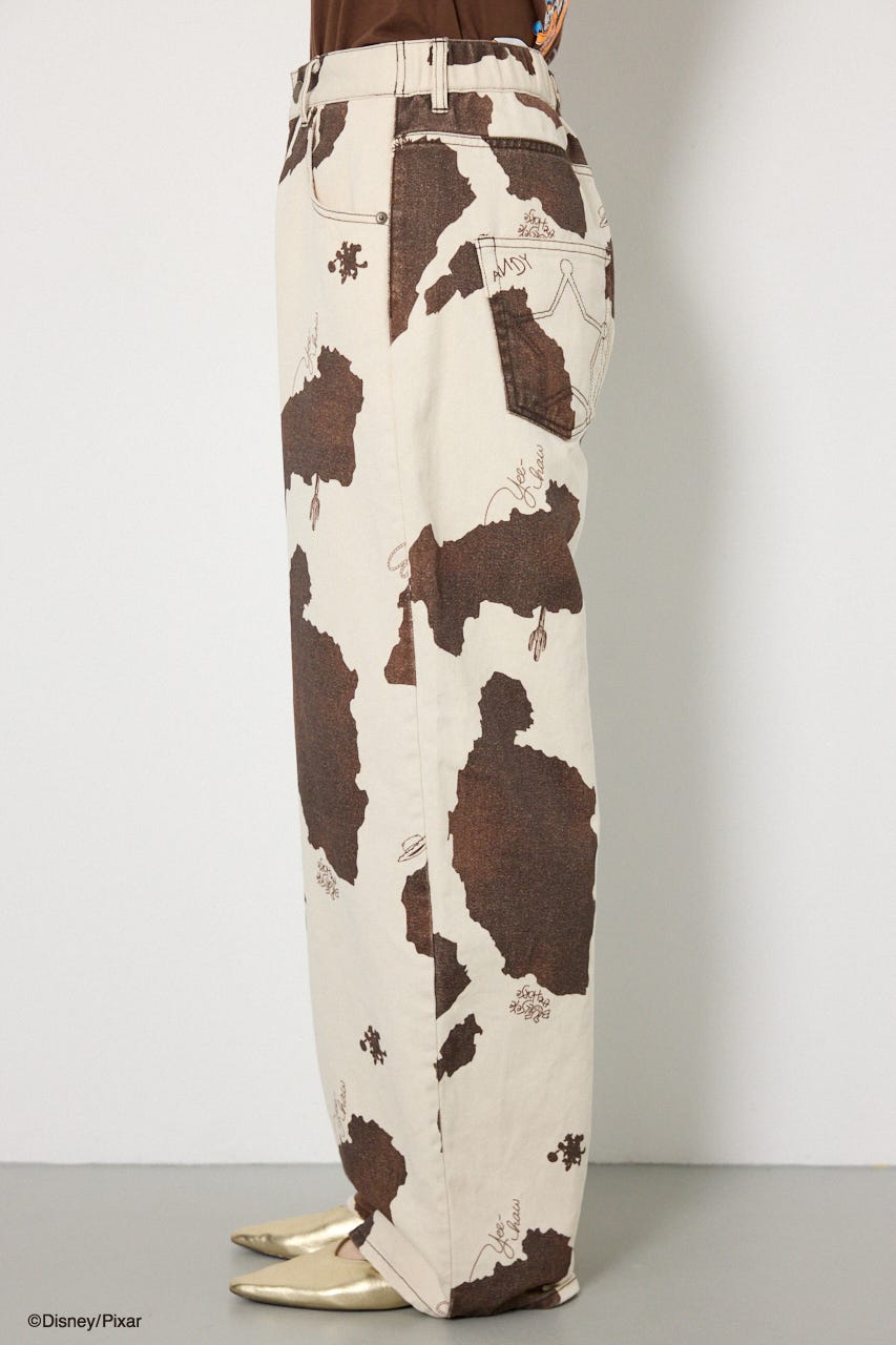 (TOY STORY)COW PATTERN パンツ 柄WHT M
