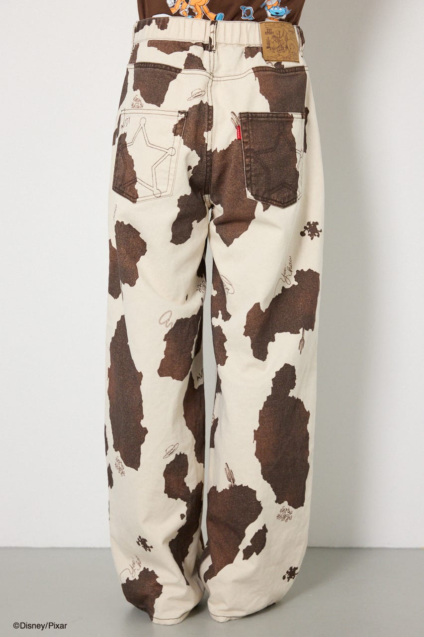 (TOY STORY)COW PATTERN パンツ 柄WHT M