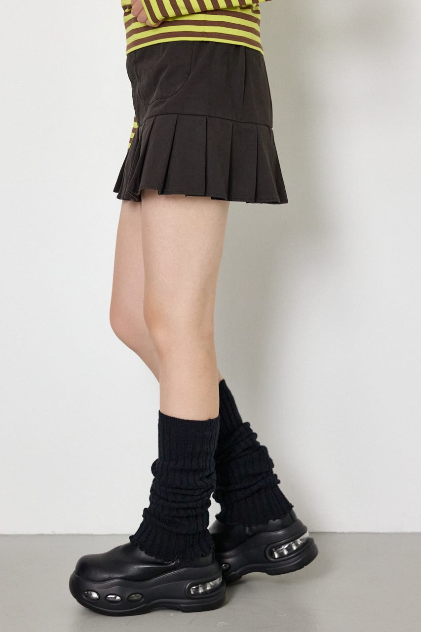 ZIPポケットプリーツミニスカート BLK M