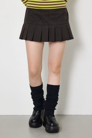 ZIPポケットプリーツミニスカート