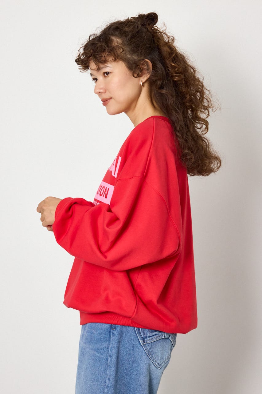 2WAYルーズスウェット RED FREE