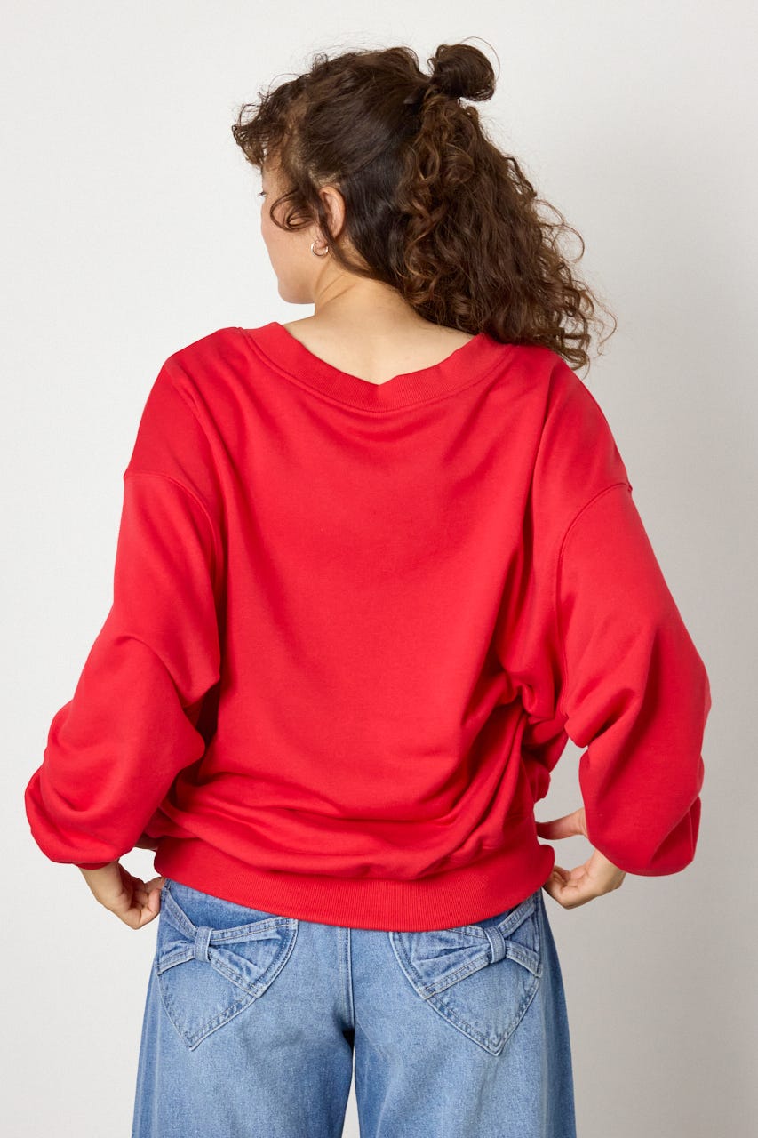 2WAYルーズスウェット RED FREE