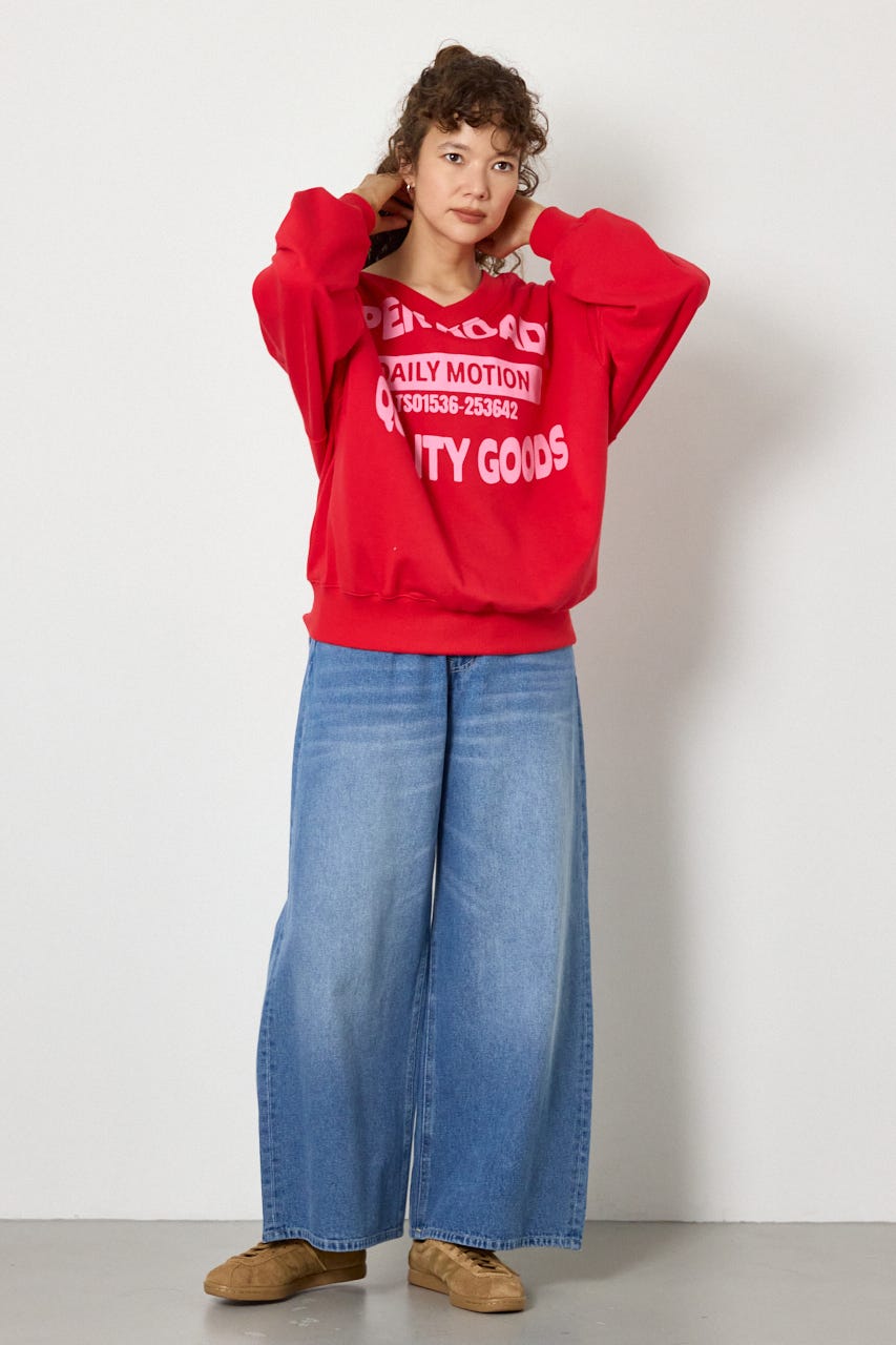 2WAYルーズスウェット RED FREE