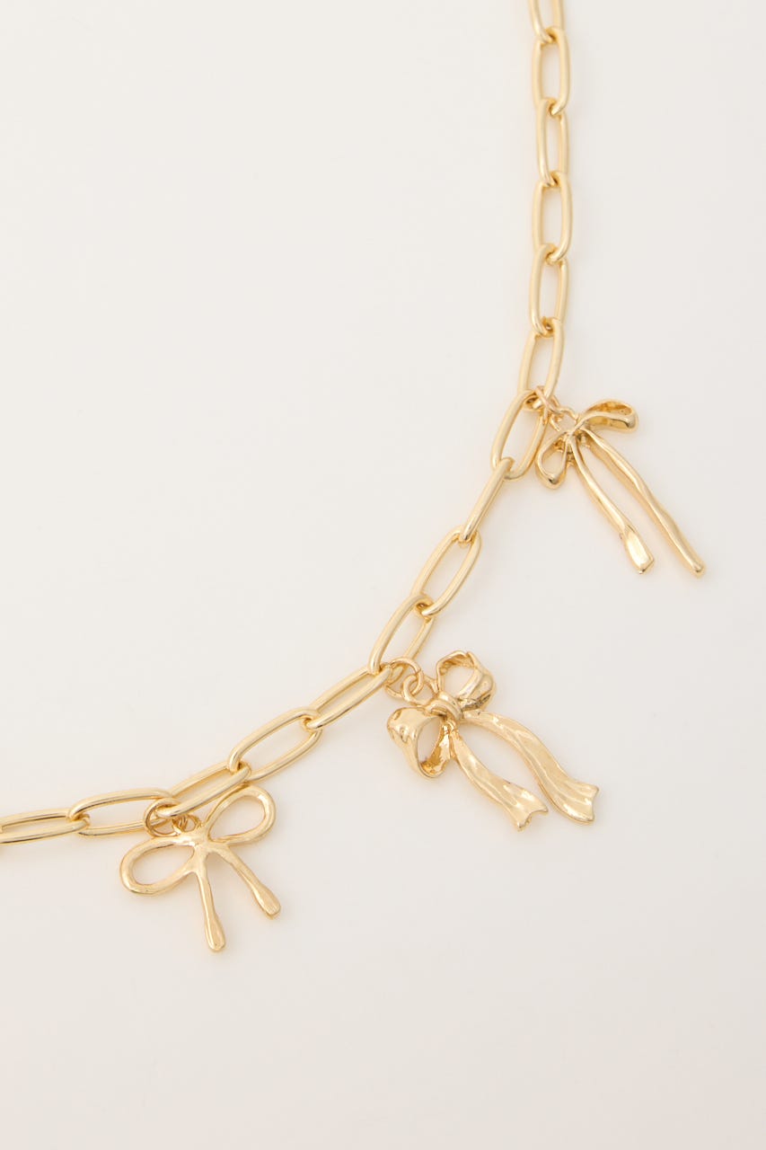 リボンチェーンネックレス GLD FREE