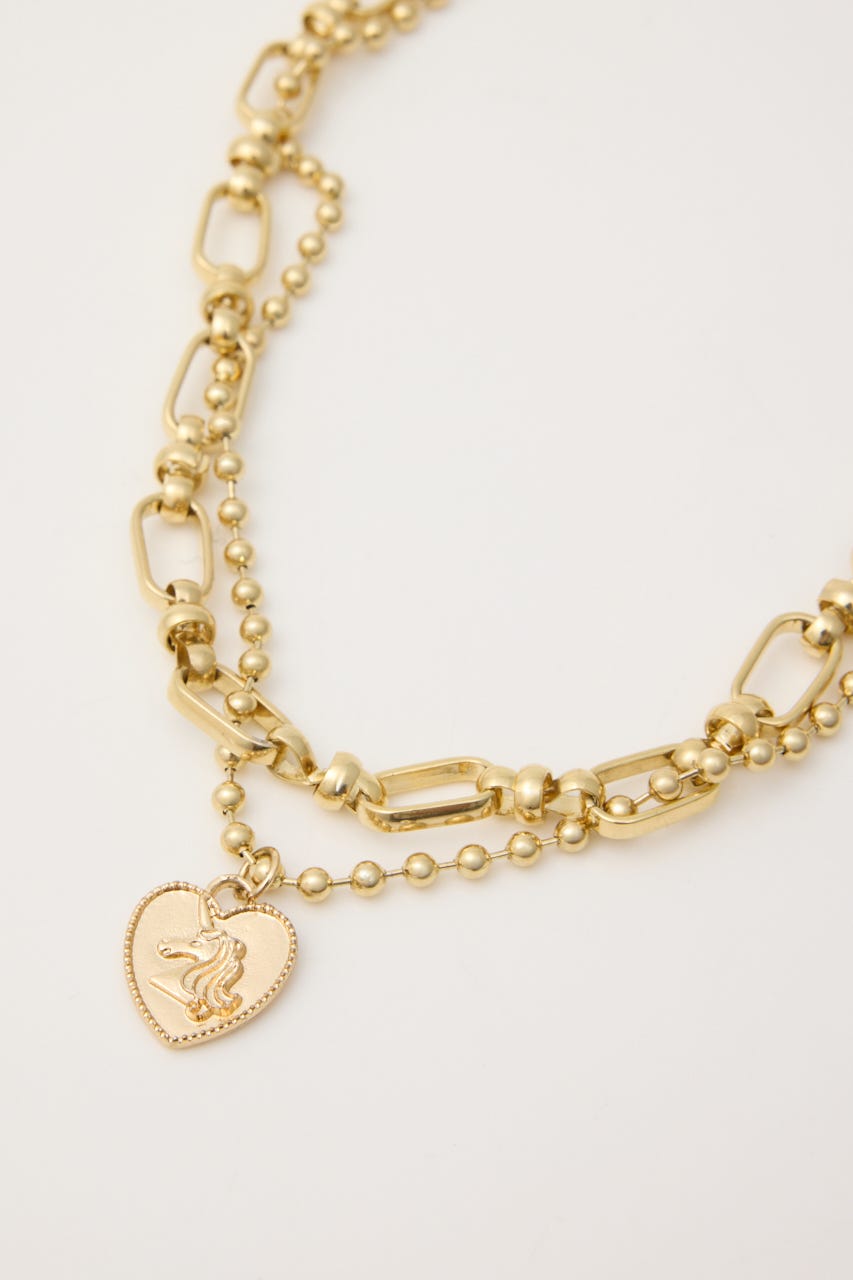 ダブルチェーンネックレス GLD FREE