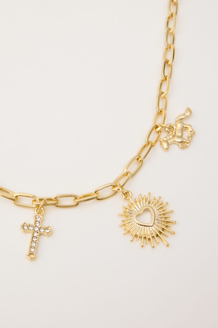 ミックスモチーフネックレス GLD FREE