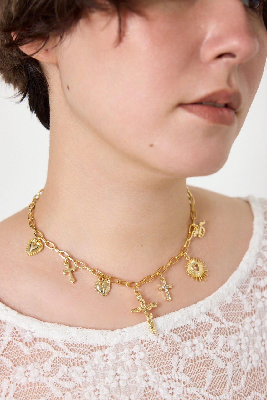 ミックスモチーフネックレス GLD FREE