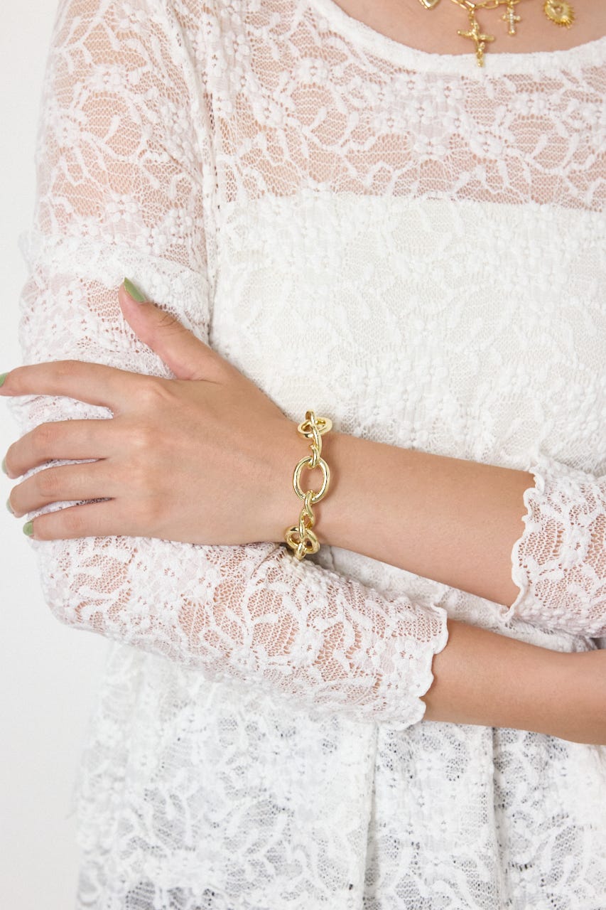 メタリックチェーンブレスレット GLD FREE