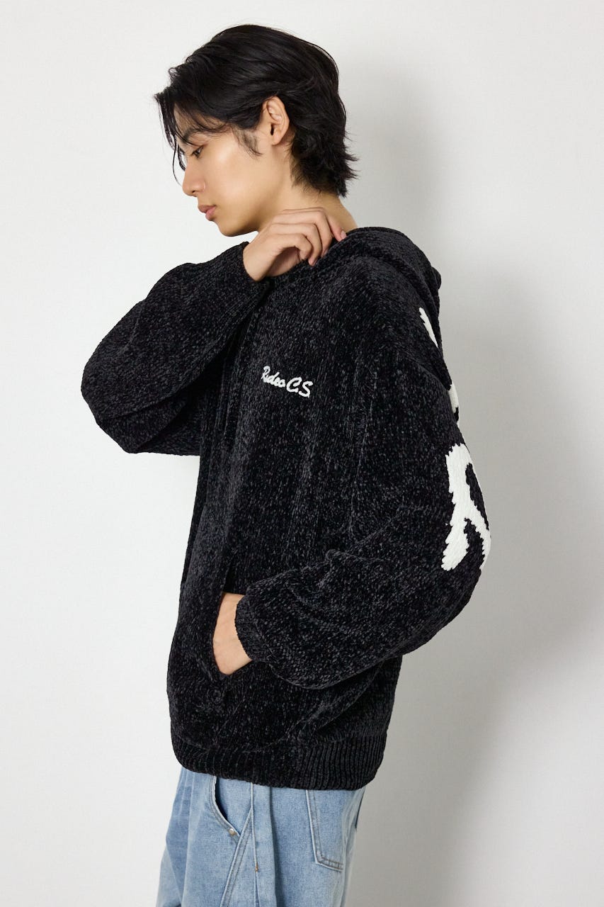 モールニットスクリプトロゴフーディー BLK M